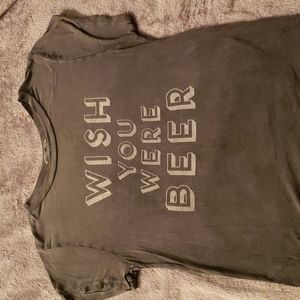 American Eagle "Wish You Were Beer" gray T